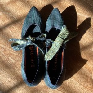 Rothy’s green Mary Jane merino wool flats